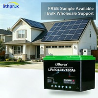 Batería LiFePO4 24V 150AH Grado A 6000 Ciclos, Batería de Litio para Almacenamiento Doméstico, RS485 BMS, Conector Anderson, CE RoHS IP67, Servicio OEM ODM