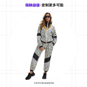 Ensemble de survêtement pour femmes, imprimé dollar, 80% polyester, streetwear, séchage rapide, vêtements de sport, taille adulte 8104, style unisexe, design simple - Product Image 4