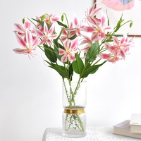 Bunga Lily Api Oranye Buatan, Bunga Buatan Realistis Cetak 3D untuk Rumah