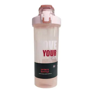 Madou 800ml Large Capacity Protein Shaker Bottle Plastic Bouncing Cup with Time Maker for Children for Outdoor Tour Activities