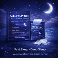Film oral à dissolution rapide de mélatonine végétalienne pour un sommeil profond et rapide, marque privée, personnalisé, pour le soutien du sommeil