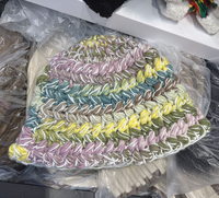 Gorro de Pescador Tejido a Mano, Colorido y a Rayas, Gorro de Crochet Estilo Rasta, Venta al Por Mayor