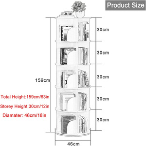 Bán buôn hộ gia đình tùy chỉnh mật độ cao tủ sách hiện đại <span class=keywords><strong>5</strong></span> tầng 360 xoay kệ sách - Product Image 3