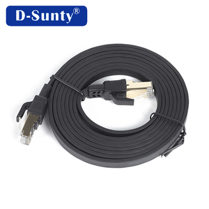 Ventas calientes 40Gbps CAT8 FLAT STP Patch Cord Cat <span class=keywords><strong>8</strong></span> Bare Copper 30AWG <span class=keywords><strong>Cable</strong></span> de red RJ45 PVC Shield Ethernet Cables <span class=keywords><strong>Categoría</strong></span> <span class=keywords><strong>8</strong></span> - Product Image 2