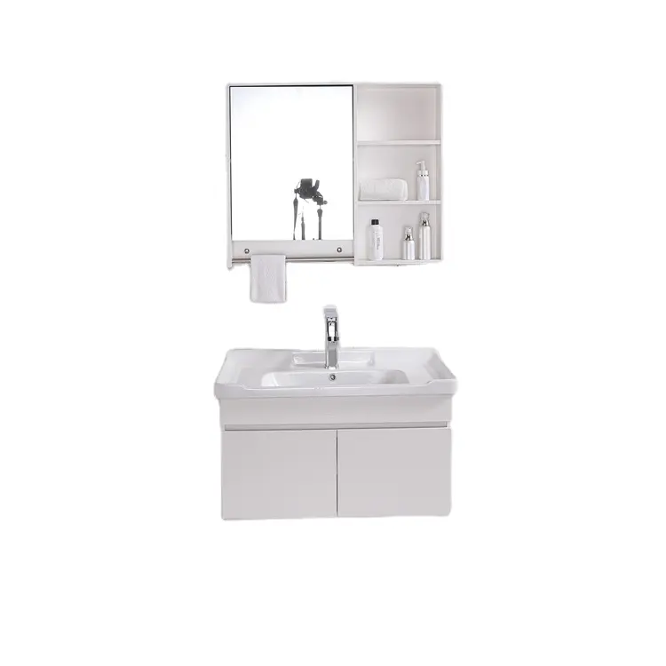 Weiße Farbe Eichenholz Massivholz Moderne Badezimmer möbel Polen
