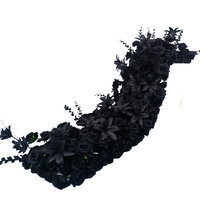 Fleurs artificielles en soie noires faites à la main de la marque CY pour Halloween, décoration de mariage pour allée florale et arche, pour l'approvisionnement transfrontalier