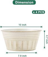 Pots de plantes rustiques en métal argenté de 7 pouces bon marché Pots de fleurs vintage galvanisés peu profonds avec trou de vidange seau en métal antirouille