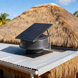 Ventilateur solaire avec panneau solaire haute efficacité 50W, ventilateur de toit solaire avec panneau réglable, aucune <span class=keywords><strong>électricité</strong></span> nécessaire - Product Image 1