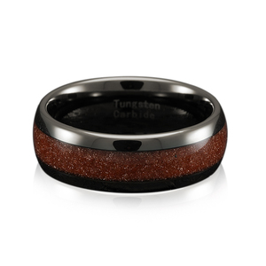 Tg Gunmetal Tungsten nhẫn cho nam giới phụ nữ vàng sa thạch Inlay LỜI HỨA đám cưới ban nhạc kích thước 6-16 - Product Image 3