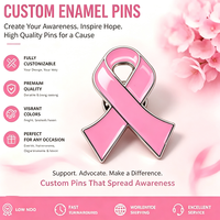 Broche personnalisée ruban rose – Badge de sensibilisation au cancer du sein de haute qualité – Épinglette de santé pour la lutte contre le cancer du sein