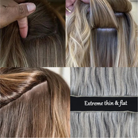Extensions de cheveux humains Remy Genius Weft invisibles russes à double trame fine, provenant d'un seul donneur - Vente chaude