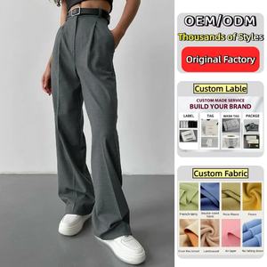 Y2K <span class=keywords><strong>pantaloni</strong></span> a gamba larga a vita alta <span class=keywords><strong>con</strong></span> <span class=keywords><strong>tasche</strong></span> <span class=keywords><strong>laterali</strong></span> <span class=keywords><strong>pantaloni</strong></span> eleganti da lavoro Casual <span class=keywords><strong>pantaloni</strong></span> da donna - Product Image 1