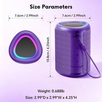 Enceinte Bluetooth portable étanche IPX5, son HD 15W avec basses profondes, stéréo TWS, lumière LED pour camping en extérieur, plage, piscine, douche