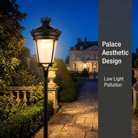 Lampe de poteau LED en aluminium de style urbain, indice de protection IP66, pour éclairage résidentiel de style palais vintage