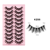 Ensemble de faux cils style manga, cils en grappe effilés et pointus, cils en bande complète de longueurs variées