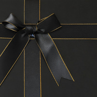 Heaven Earth Große Wellpappe Starre Schachtel Schwarze Geschenkbox mit Schleifenband für Schuhe Kleidung UV-Vorteil Prägung