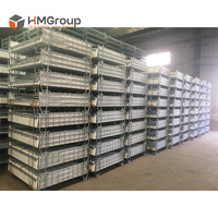 Cage en treillis métallique pliable, empilable et repliable en PET pour chariot élévateur industriel, pour le stockage