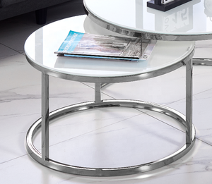 Table à thé et café en acier inoxydable, table moderne en verre de marbre, mobilier rond de salon de maison, canapé de luxe, centre latéral - Product Image 3