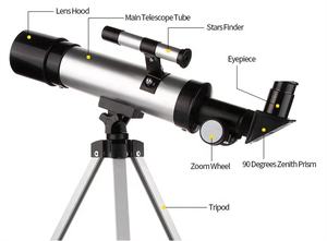 Lichtgewicht astronomische refractor telescoop met statief en zoekkijker voor kinderen en beginners - Product Image 4
