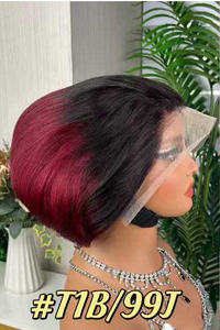 Perruque <span class=keywords><strong>courte</strong></span> bob droite en <span class=keywords><strong>cheveux</strong></span> humains, densité 180%, avec frontale HD transparente 13x4, pour un port sans colle, pour femmes - Product Image 5
