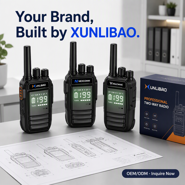 XUNLIBAO Factory Direct 1900 OEM ODM Custom Logo Outdoor Walkie Talkie Long Range Communication Radios for Wholesale Distributor