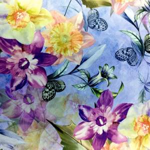 Nouveauté 100% polyester doux satin de soie multicolore imprimé floral <span class=keywords><strong>tissu</strong></span> tissé pour robe de filles vêtements de danse et vêtements de nuit - Product Image 4