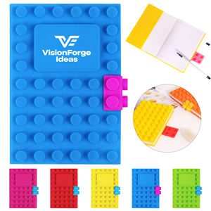 Bloc de construction en Silicone coloré cahier écriture créative Journal Logo personnalisé bloc-notes pour les étudiants bureau cadeaux Promotions - Product Image 1