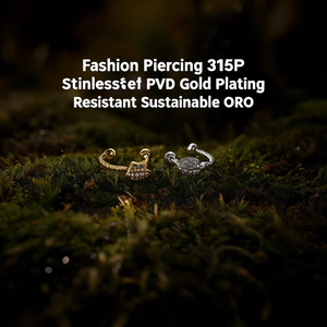 Bijoux de piercing tendance en acier inoxydable 316L, plaqué or PVD, résistant et durable, ORO - Product Image 3