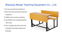 Projet de gouvernement du Moyen-Orient personnalisable Double bureau d'école et banc Mdf Board Table et chaise pour le mobilier scolaire