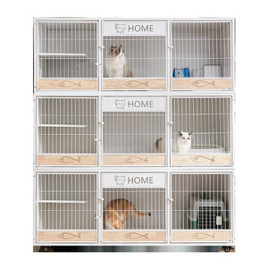Jaula de Cría para Gatos de Tres Niveles, Marco de Madera, Rectangular, Resistente, para Uso Doméstico - Product Image 2