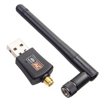 Adapter WiFi USB 600Mbps Murah Laris Manis Dual Band 2.4G+5G Kartu Jaringan Nirkabel dengan Antena untuk Desktop Laptop