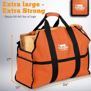 Sac à accessoires de cheminée personnalisé BSCI, durable, sac de transport pour bûches, sac de rangement pour bois de chauffage - Product Image 2