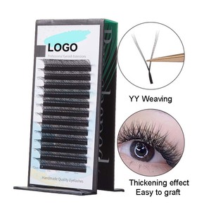 Extension ciglia personalizzate a forma di W, fatte a mano, YY W Clover 0.7mm C D, ciglia finte W - Product Image 2