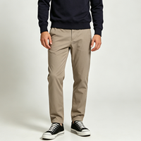 Pantalon décontracté et professionnel pour homme, coupe slim, en coton confortable, résistant aux plis, teint uni, jambe droite, grande taille, vente en gros