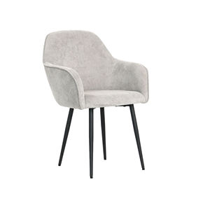 Nordic हॉट सेलिंग डाइनिंग रूम फर्नीचर आधुनिक धातु पैर उच्च पीठ वेवेट आर्म रेस्ट कपड़े डाइनिंग कुर्सियां - Product Image 5