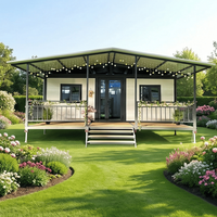 Maison conteneur préfabriquée compacte, étanche, résistante au vent et au froid, mobile, pouvant accueillir 2 à 4 personnes, chambre à coucher, style ferme