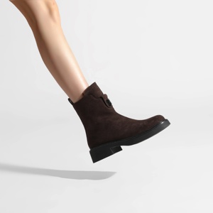 <span class=keywords><strong>Bottines</strong></span> à talon bloc avec boucle métallique pour <span class=keywords><strong>femme</strong></span>, <span class=keywords><strong>bottines</strong></span> décontractées minimalistes de qualité supérieure, <span class=keywords><strong>bottines</strong></span> polyvalentes multicolores - Product Image 3