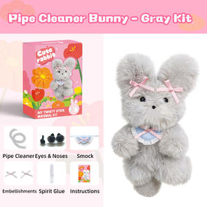 Kit de Bricolage Lapin en Chenille Moelleuse DIY – Fournitures Créatives pour Enfants – Jouet Éducatif Fait Main – Cadeau Idéal - Product Image 5