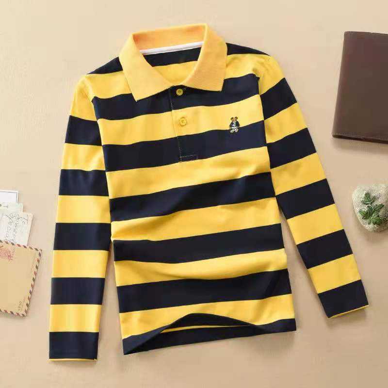 2021 Autumn Children Long Sleeve Striped POLO Shirts|