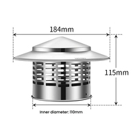 Capot de cheminée parapluie en acier inoxydable 304 personnalisable, directement de l'usine, pour la ventilation d'échappement