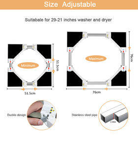 Universal Manual Plastic Stacking Kit for Washing Machines and Dryers Adjustable <b>Shelves</b> with Ratchet and Anti-slip Pad <b>Bracket</b> - Product Image 4