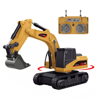 Mini RC Ekskavatör Oyuncak 1:64 Ölçekli Uzaktan Kumandalı Paletli İnşaat Aracı Metal Kepçeli Çocuklar İçin