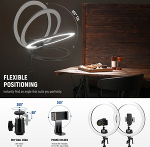 Kit d'éclairage photographique <span class=keywords><strong>Neewer</strong></span> SRP18C RGB avec contrôle par application, lumière annulaire LED 2500K-10000K, avec support et sac de transport - Product Image 4