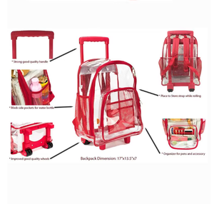 Sac à dos transparent en PVC transparent résistant au froid avec roues, sac à dos transparent pour voyage, <span class=keywords><strong>cartable</strong></span> - Product Image 6