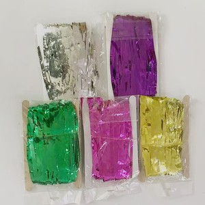 Cortina de Seda con Franjas de Color Dorado Brillante para Decoración de Escenarios de Boda, Cortina de Borlas - Product Image 5