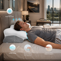 Oreiller orthopédique en mousse à mémoire de forme, forme papillon, tissu polyester/coton, douceur, anti-boulochage, résistant aux acariens, design portable