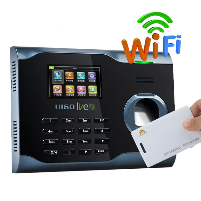 ZK U160 Fingerprint Time Attendance Machine with WIFI 2.8inch Display 12000 Record Capacity Portable Biometric Punch Clock