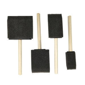 Ensembles de pinceaux plats en mousse flexible pour enfants de 2 à 14 ans avec poignées en bois pour une application facile de la peinture à l'<span class=keywords><strong>aquarelle</strong></span> - Product Image 1