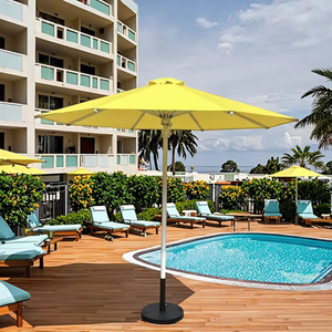 Usine personnalisée 2.7m cadre en aluminium Patio jardin parasol <span class=keywords><strong>de</strong></span> plage extérieur pour hôtels jardins Base incluse - Product Image 4