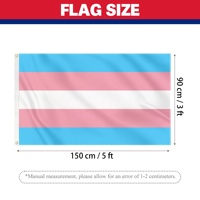Drapeau transgenre OEM, bannière transgenre 3x5 pieds, impression numérique personnalisée sur polyester, vente en gros d'usine, événements nationaux personnalisés